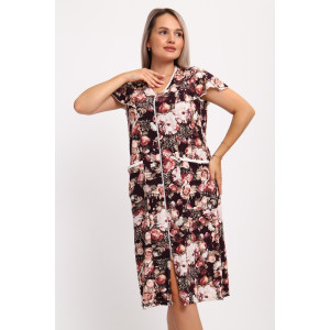 Халат женский №273 кулирка (р-ры: 48-62) коричневый