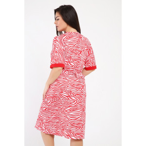 Халат женский №39048 футер 2-х нитка (р-ры: 46-64) красный