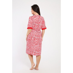 Халат женский №39048 футер 2-х нитка (р-ры: 46-64) красный