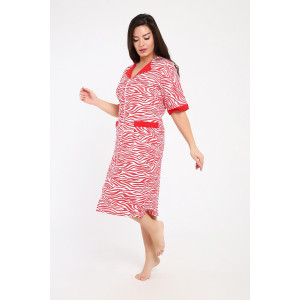 Халат женский №39048 футер 2-х нитка (р-ры: 46-64) красный