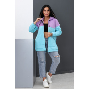 Толстовка женская №52277 футер 2-х нитка (р-ры: 44-58) голубой