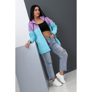 Толстовка женская №52277 футер 2-х нитка (р-ры: 44-58) голубой