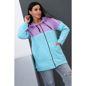 Толстовка женская №52277 футер 2-х нитка (р-ры: 44-58) голубой