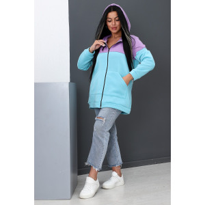 Толстовка женская №52277 футер 2-х нитка (р-ры: 44-58) голубой