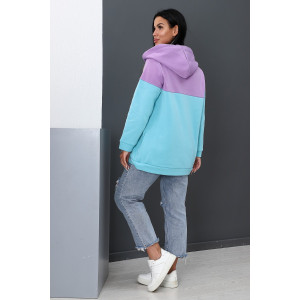 Толстовка женская №52277 футер 2-х нитка (р-ры: 44-58) голубой