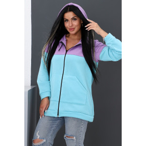 Толстовка женская №52277 футер 2-х нитка (р-ры: 44-58) голубой