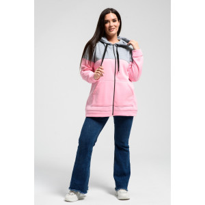 Толстовка женская №52277 футер 2-х нитка (р-ры: 44-58) светло-розовый Толстовка женская №52277 футер 2-х нитка (р-ры: 44-58) светло-розовый