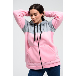 Толстовка женская №52277 футер 2-х нитка (р-ры: 44-58) светло-розовый Толстовка женская №52277 футер 2-х нитка (р-ры: 44-58) светло-розовый