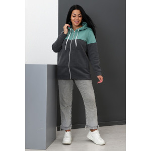 Толстовка женская №52277 футер 2-х нитка (р-ры: 44-58) графит