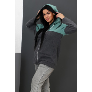 Толстовка женская №52277 футер 2-х нитка (р-ры: 44-58) графит