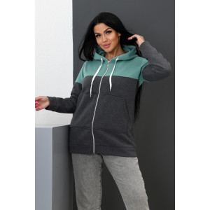 Толстовка женская №52277 футер 2-х нитка (р-ры: 44-58) графит