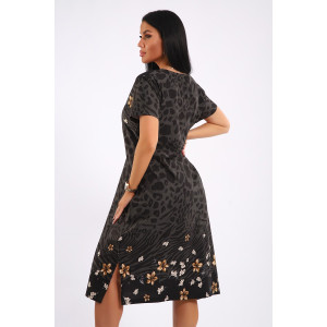 Платье женское ЕПЛ-1049 кулирка (последний размер) графит 48