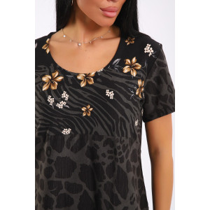 Платье женское ЕПЛ-1049 кулирка (последний размер) графит 48