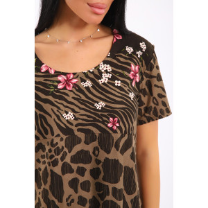 Платье женское ЕПЛ-1049 кулирка (последний размер) коричневый 58