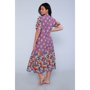 Халат женский №27102 кулирка (р-ры: 50-64) сиреневый Халат женский №27102 кулирка (р-ры: 50-64) сиреневый