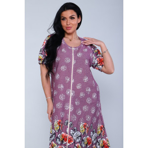 Халат женский №27102 кулирка (р-ры: 50-64) сиреневый Халат женский №27102 кулирка (р-ры: 50-64) сиреневый