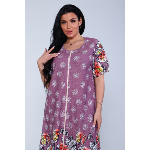 Халат женский №27102 кулирка (р-ры: 50-64) сиреневый Халат женский №27102 кулирка (р-ры: 50-64) сиреневый