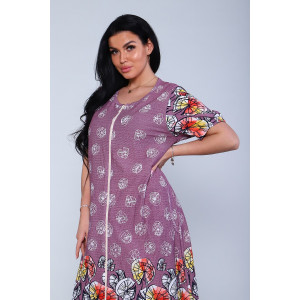 Халат женский №27102 кулирка (р-ры: 50-64) сиреневый Халат женский №27102 кулирка (р-ры: 50-64) сиреневый