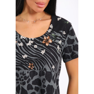 Платье женское ЕПЛ-1049 кулирка (последний размер) антрацит 54,56