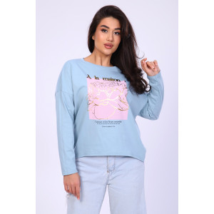 Туника женская №80013 кулирка (р-ры: 48-62) серо-голубой Туника женская №80013 кулирка (р-ры: 48-62) серо-голубой