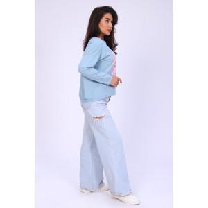 Туника женская №80013 кулирка (р-ры: 48-62) серо-голубой Туника женская №80013 кулирка (р-ры: 48-62) серо-голубой