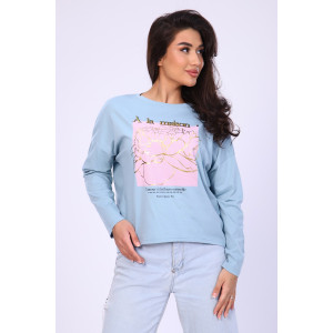 Туника женская №80013 кулирка (р-ры: 48-62) серо-голубой Туника женская №80013 кулирка (р-ры: 48-62) серо-голубой