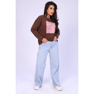 Туника женская №80013 кулирка (р-ры: 48-62) шоколад Туника женская №80013 кулирка (р-ры: 48-62) шоколад