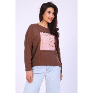 Туника женская №80013 кулирка (р-ры: 48-62) шоколад Туника женская №80013 кулирка (р-ры: 48-62) шоколад