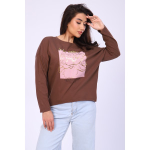 Туника женская №80013 кулирка (р-ры: 48-62) шоколад Туника женская №80013 кулирка (р-ры: 48-62) шоколад