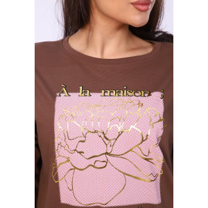 Туника женская №80013 кулирка (р-ры: 48-62) шоколад Туника женская №80013 кулирка (р-ры: 48-62) шоколад