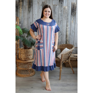 Платье женское №9105 кулирка (последний размер) джинс 58 Платье женское №9105 кулирка (последний размер) джинс 58