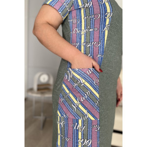 Платье женское №7306 кулирка (последний размер) хаки 58 Платье женское №7306 кулирка (последний размер) хаки 58