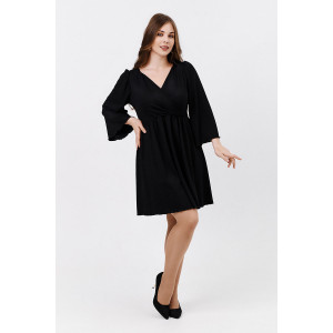 Платье женское №7355 вискоза пенье (последний размер) черный 50 Платье женское №7355 вискоза пенье (последний размер) черный 50