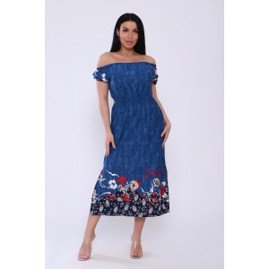 Платье женское №71003 кулирка (последний размер) джинс 52 Платье женское №71003 кулирка (последний размер) джинс 52