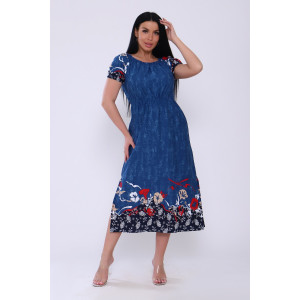 Платье женское №71003 кулирка (последний размер) джинс 52 Платье женское №71003 кулирка (последний размер) джинс 52