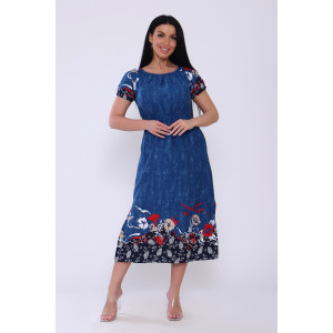 Платье женское №71003 кулирка (последний размер) джинс 52 Платье женское №71003 кулирка (последний размер) джинс 52