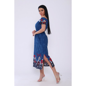 Платье женское №71003 кулирка (последний размер) джинс 52 Платье женское №71003 кулирка (последний размер) джинс 52