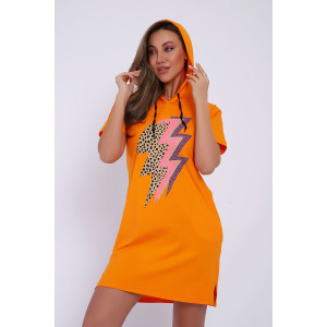 Платье женское ЕПЛ-1065 кулирка (последний размер) оранжевый 50,52 Платье женское ЕПЛ-1065 кулирка (последний размер) оранжевый 50,52