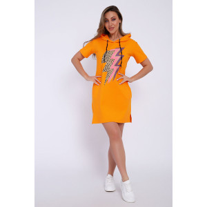 Платье женское ЕПЛ-1065 кулирка (последний размер) оранжевый 50,52 Платье женское ЕПЛ-1065 кулирка (последний размер) оранжевый 50,52