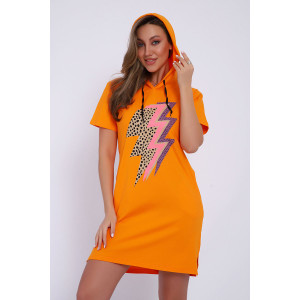 Платье женское ЕПЛ-1065 кулирка (последний размер) оранжевый 50,52 Платье женское ЕПЛ-1065 кулирка (последний размер) оранжевый 50,52