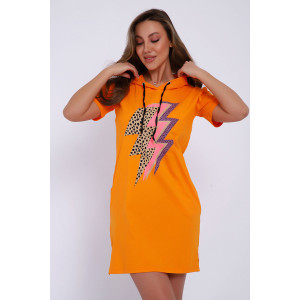 Платье женское ЕПЛ-1065 кулирка (последний размер) оранжевый 50,52 Платье женское ЕПЛ-1065 кулирка (последний размер) оранжевый 50,52