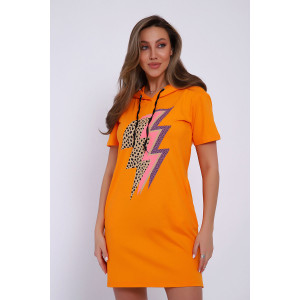 Платье женское ЕПЛ-1065 кулирка (последний размер) оранжевый 50,52 Платье женское ЕПЛ-1065 кулирка (последний размер) оранжевый 50,52