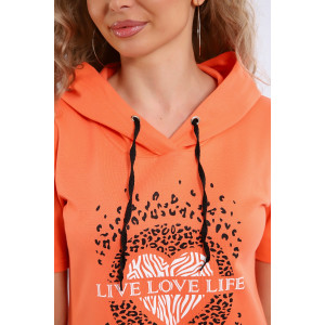 Платье женское ЕПЛ-1067 рибана (последний размер) оранжевый 56 Платье женское ЕПЛ-1067 рибана (последний размер) оранжевый 56