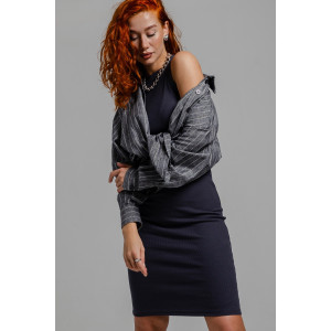 Платье женское №14412 кашкорсе (последний размер) антрацит 50 Платье женское №14412 кашкорсе (последний размер) антрацит 50