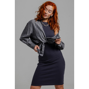 Платье женское №14412 кашкорсе (последний размер) антрацит 50 Платье женское №14412 кашкорсе (последний размер) антрацит 50