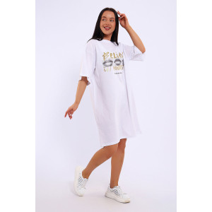 Платье женское ЕПЛ-1062 кулирка (последний размер) белый 52 Платье женское ЕПЛ-1062 кулирка (последний размер) белый 52