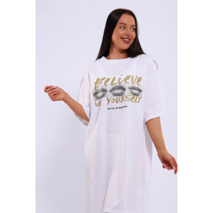 Платье женское ЕПЛ-1062 кулирка (последний размер) белый 52 Платье женское ЕПЛ-1062 кулирка (последний размер) белый 52