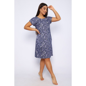 Платье женское №016 кулирка (последний размер) синий 48 Платье женское №016 кулирка (последний размер) синий 48