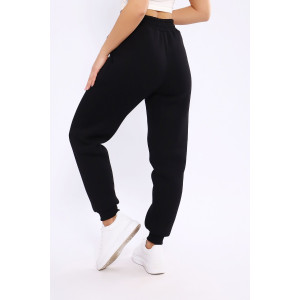 Брюки женские №36868 футер 3-х нитка с начесом (последний размер) черный 46