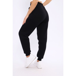 Брюки женские №36868 футер 3-х нитка с начесом (последний размер) черный 46